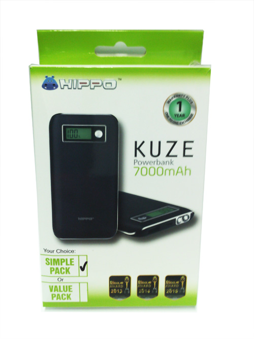  power bank hippo 7000 mah kuze simple pack (baru) - k-galaxy.com